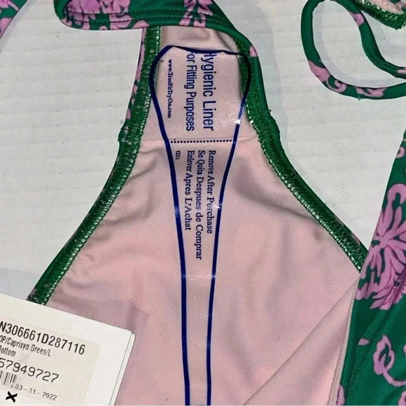 NEW Xirena Xwim Sims Bikini Swim Bottom Size Large Caprisyn Green Pink Floral - Picture 11 of 15